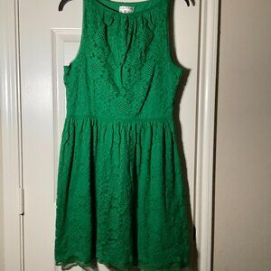MSSP Kelly green lace sleeveless dress dress